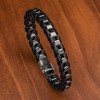 Men's Steel Art Stainless Steel with Black Leather Thread Bangle Bracelet (8") - 4 of 4