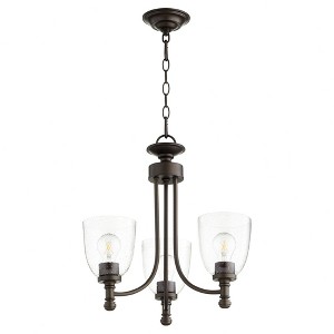 Quorum Lighting Rossington 3-Light Chandelier, Oiled Bronze Finish, Clear/Seeded Glass - 1 of 1