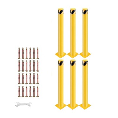 Safety Bollard Post, Steel Bollards Parking Barrier Yellow Powder Coated