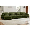 5 Pieces Sofa With Ottoman, 4 Seater Sectional Sofas Large With Waist Pillow And Throw Pillows, Large L Shape Sofa For Living Room-Cuddlewood - 3 of 4