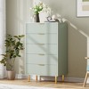 TROPOW Green Dresser, Modern 5 Drawer Dresser for Bedroom with Gold Handle and Large Drawer, Wood Double Chest of Drawers,Green - 3 of 4