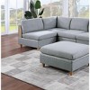 Okak Modern Convertible Sectional Sofa Couch with 2 Corner Wedges, 3 Armless Chairs, 1 Ottomans, Dorris Fabric 6pc Modular Sofa for Living Room, Gray - 4 of 4