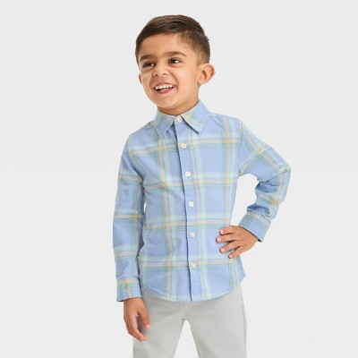 Image of OshKosh B'gosh Toddler Boys' Plaid Woven Top - Blue 5T