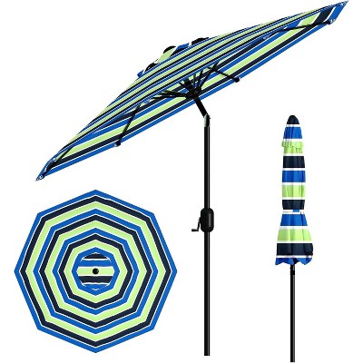 9FT Patio Umbrella Outdoor, Market Umbrella, Table Umbrella with Push Button, 8 Sturdy Ribs UV Protection Waterproof for Garden, Pool