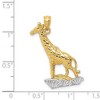 Black Bow Jewelry 14K Yellow Gold and White Rhodium 2D Giraffe Pendant, 15 x 29mm - 4 of 4