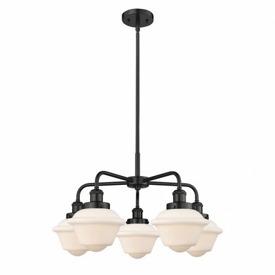 Oxford - 5 Light Stem Hung Chandelier In Art Deco Style-13.5 Inches Tall and 24.5 Inches Wide