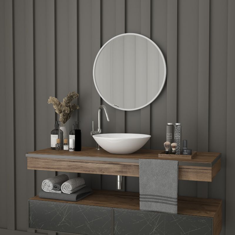 Merrick Lane Accent Wall Mirror with Metal Frame for Bathroom, Vanity, Entryway, Dining Room, & Living Room, 5 of 9