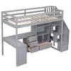 YOOCOZZ Twin Size Loft Bed with Built-in Desk, Drawers, Shelves and Staircase Storage - 3 of 4