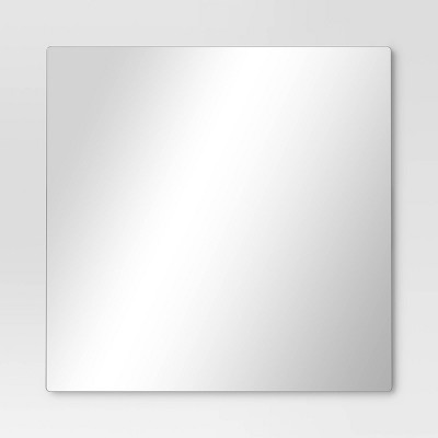 (Set of 4) 12"x12" Frameless Mirrors Silver - Room Essentials™: Modern Square Wall Mount, No Frame Required