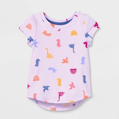 Toddler Girls' Dino Short Sleeve T-Shirt - Cat & Jack™ Purple