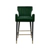 Meridian Furniture,Luxe Green Velvet Stool, Set of 2 - 3 of 4