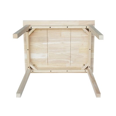 Unfinished White Wooden Kids Table with Tapered Legs