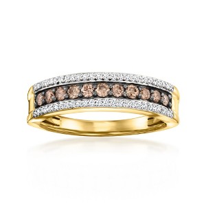Ross-Simons 0.50 ct. t.w. Brown and White Diamond Ring in 18kt Gold Over Sterling - 1 of 4