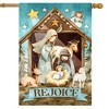 Briarwood Lane Christmas House Flag 40x28 For Outdoor Holy Nativity Rejoice For Christmas House Flag - 2 of 4