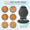 Heynemo 4" Mini Waffle Maker: 6 in 1 Waffle Iron with 6PC Nonstick Removable Plates Set (Santa Claus, Christmas Tree, Witch & Pumpkin), Light Blue - 3 of 4