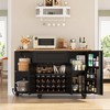 Aheaplus 55" Corner Wine Bar Cabinet with Wine Rack, Coffee Buffet Cabinet with Adjustable Shelves and Door - 2 of 4