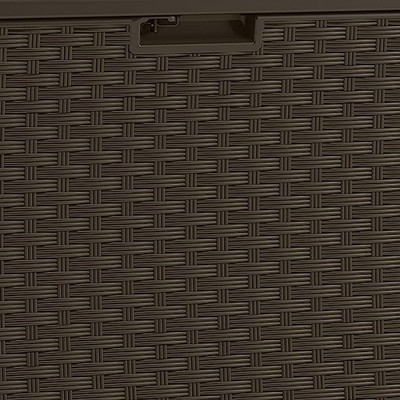 Suncast Extra Large Brown Wicker 134-Gallon Lockable Deck Box