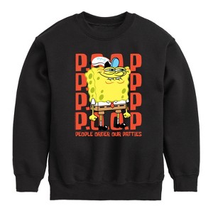 Boys' - SpongeBob SquarePants - People Order Our Patties Graphic Long Sleeve Fleece Sweatshirt - 1 of 4
