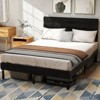 Okak All Size Modern Platform Bed with Upholstered Headboard & Wood Slatted Frame,Master Bedroom Bed Frame No Box Spring - 2 of 4