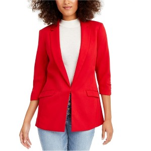 I.N.C International Concepts Womens Solid One Button Blazer Jacket, Red, X-Small - 1 of 1