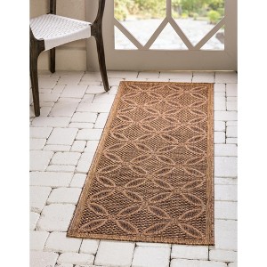 Unique Loom    Outdoor Trellis Spiral Area Rug - 1 of 4