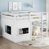 TUYOHW Kids Loft House Bed with Chalkboard,Twin/Full Wood Bed Frame with Play Space & Built-in Bookshelf,Pine Wood Cabin-Style Bunk for Boys,Girls - 2 of 4