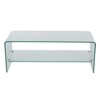 39.37" Tempered Glass Modern TV Stand with Built-In Shelf, Sideboard Cabinet Open Back and Safety Shatter Feature - 2 of 4