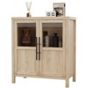 29" Large Buffet Sideboard Cabinet with 2 Glass Doors and Shelves - 2 of 4