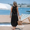 Women's Navy/Black Sleeveless Elastic Waist Knit Midi Dress - Cupshe - 3 of 4