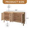 60'' Storage Cabinet with 4 Door,Heavy-Duty Antique Accent Cabinet with Adjustable Shelves - Leovsnove - 4 of 4