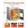VEVOR Foldable Camping Oven, Stainless Steel Portable Camping Stove, with 3 Tier Grill, Handle and Thermometer, Use with Wood Burning Fire, Silver - 3 of 4