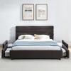 DOMETOUR Queen size cushioned bed, comfortable cushioned bed frame, headboard and solid bed frame - Beige (85 x 66 x 36 inch) - 3 of 4