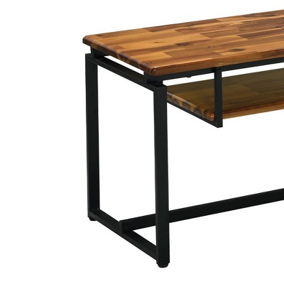 Jurgen 67" Black Metal and Weathered Oak TV Stand