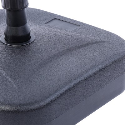 Black Square Fillable Plastic Patio Umbrella Base, 18 inches