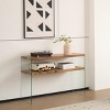 INFURNIC Desks Console Table with Tempered Glass Strong and Durable for Multi-Purpose Use and Stylish Storage, Brown, 43.3"*13.7"*29.5" - 4 of 4