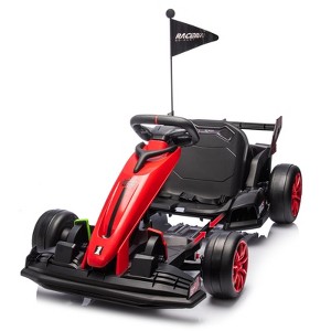 Go Kart Electric Ride On Car，24V Ride On Go Kart for Kids，Drift Kart Car with Adjustable Seat,7.5MPH Fast Drifting Circling - 1 of 4