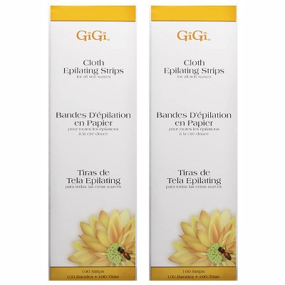 GiGi Epilating Cloth - For all soft Waxes - 100 Strips - SMALL (PACK OF 2)