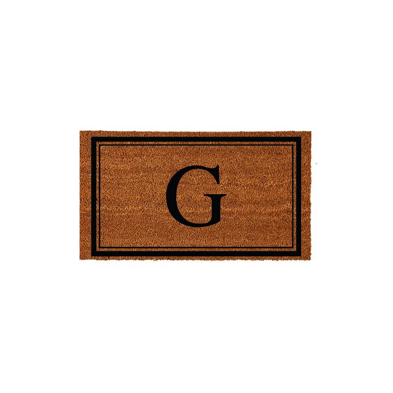 Evergreen Monogram Indoor Outdoor 100% Natural Coir Doormat 28" x 16" |  Letter  "G", 1 of 4