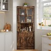 67" Tall Corner Storage Cabinet with Lights, Farmhouse Corner Hutch Display Cabinet with Glass Doors - 4 of 4