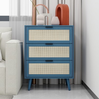 3 Drawer Dresser, Chest Of Drawers, Floor Storage Drawer Cabinet, Chest Of Drawers High-board With 3 Drawers For Home Office Bedroom