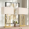 360 Lighting Claudia 26 1/2" Tall Open Metal Base Modern Glam Luxury Table Lamps Set of 2 Gold Finish White Shade Living Room Bedroom Bedside - 2 of 4