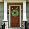 26 inch artificial boxwood wreath greenery outdoor door porch window home farmhouse decor all seasons large green leaves - 2 of 4