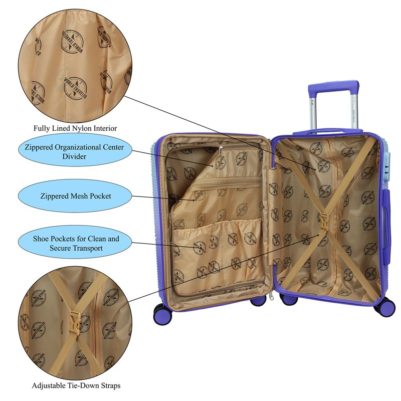 World Traveler Highways 2-Piece Hardside Carry-On Spinner Luggage Set, 5 of 10