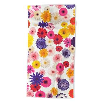 Emanuela Carratoni Very Peri Colorful Flowers Beach Towel - Deny Designs