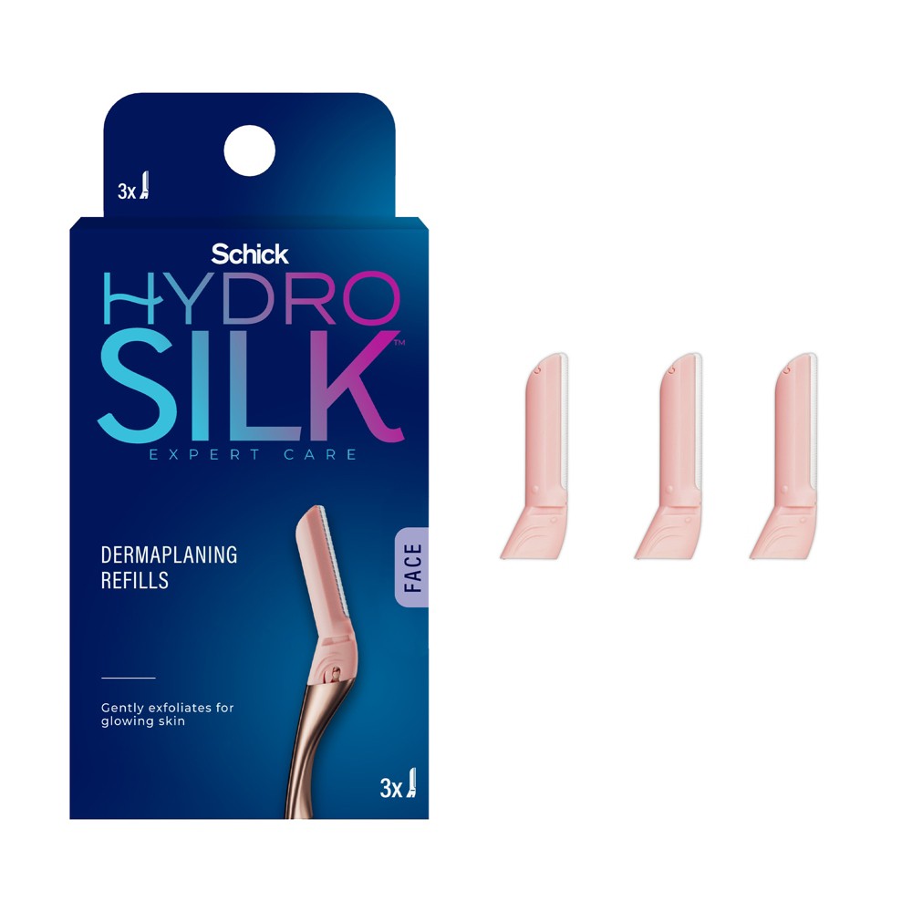 Schick Womens Hydro Silk Dermaplaning Wand Razor Blade Refills - Trial Size - 3ct