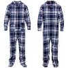 ADR Men's Plush Fleece One Piece Hooded Footed Zipper Pajamas Set, Soft Adult Onesie Footie with Hood - 4 of 4
