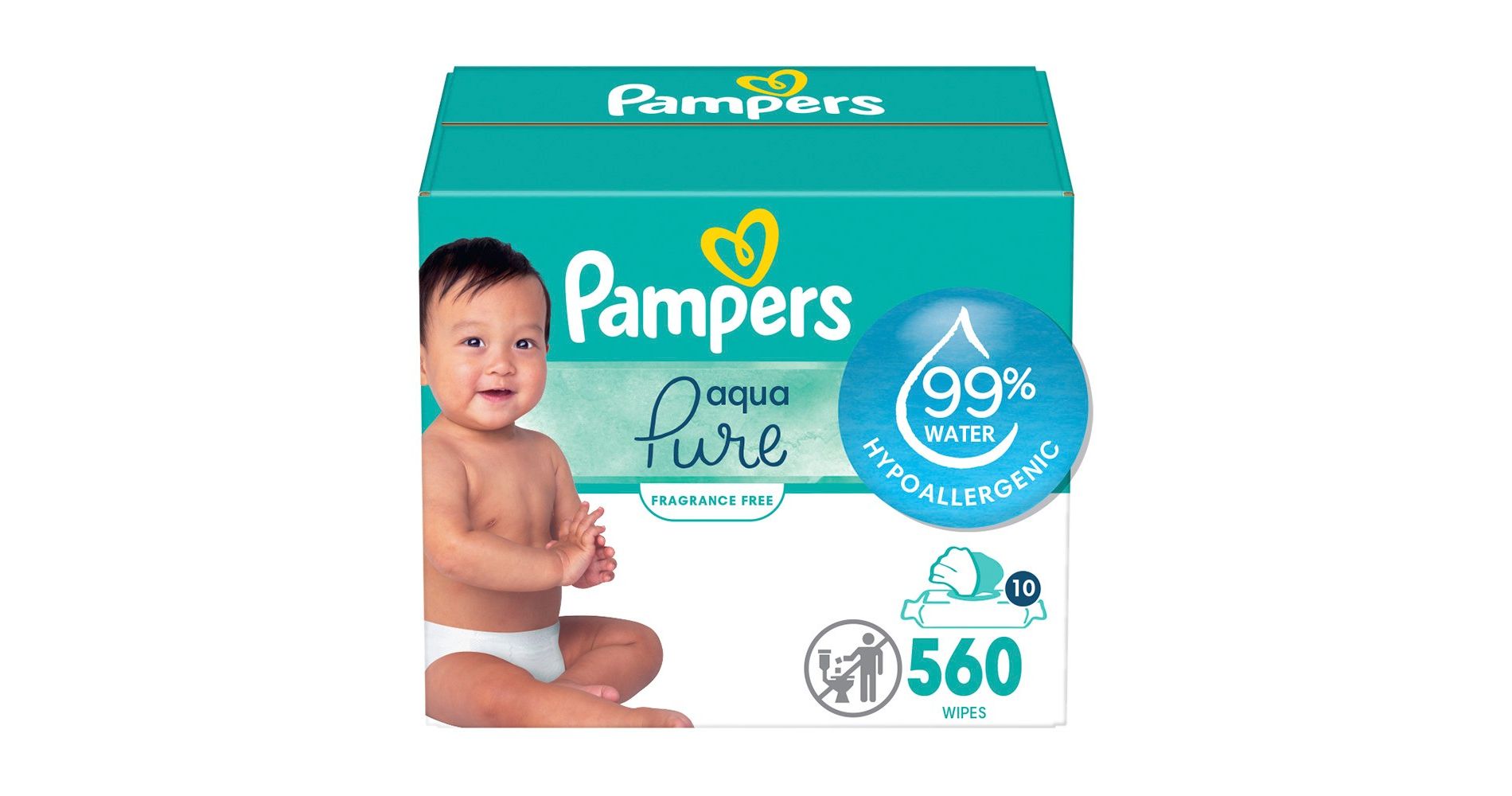 Pampers Aqua Pure Sensitive Baby Wipes - 560ct