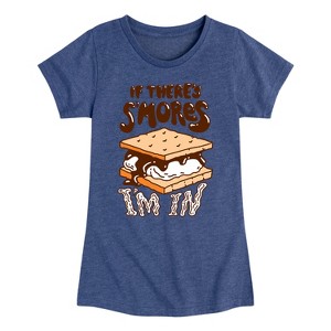 Girls' - Instant Message - If There's S'mores, I'm In Fitted Short Sleeve Graphic T-Shirt - 1 of 4