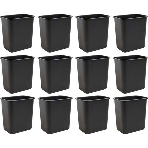 United Solutions 12 Pack Trash Wastebasket with Easy to Clean Design for Commercial, Kitchen, Home, Office, and Dorm, 7 Gallon - 1 of 4