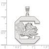 Black Bow Jewelry 10k White Gold South Carolina Gamecocks NCAA Extra Large Pendant - 2 of 3
